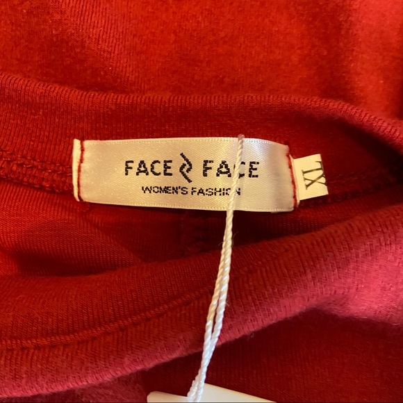 Red Tunic DRESS Long Sleeve Lace Hem Casual Lagenlook Loose Fit Cottagecore Boho - Picture 5 of 7